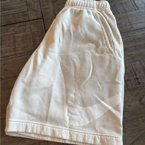 Nike Cream Athletic Shorts with Elastic Waistband